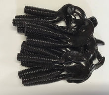 Load image into Gallery viewer, 8" CURL TAIL GRUB,STRIPED BASS,BLUES,COD,FLUKE,PIKE, MUSKY, BLACK (15)