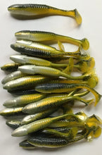 Load image into Gallery viewer, 3.5” SWIMMING MINNOW, PADDLE TAIL, SWIMBAIT, BASS LURE, SEXY SHAD (25)