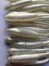 Load image into Gallery viewer, 3.5” SWIMMING MINNOW, PADDLE TAIL, SWIMBAIT, BASS LURE, PEARL (25)