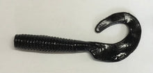 Load image into Gallery viewer, 8" CURL TAIL GRUB,STRIPED BASS,BLUES,COD,FLUKE,PIKE, MUSKY, BLACK (15)