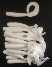 Load image into Gallery viewer, 8" CURL TAIL GRUB,WHITE, STRIPED BASS,BLUES,COD,FLUKE, WHITE (15)