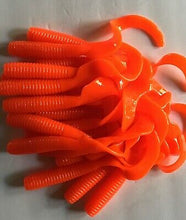 Load image into Gallery viewer, 8" CURL TAIL GRUB,STRIPED BASS,BLUES,COD,FLUKE,PIKE, MUSKY, ORANGE (15)
