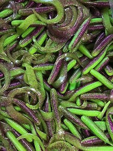 Load image into Gallery viewer, 6" CURLTAIL GRUB, Trailer, Grub, Fluke, Stripers,Bass,Mardi Gras (20)