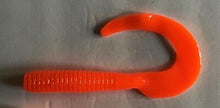Load image into Gallery viewer, 8" CURL TAIL GRUB,STRIPED BASS,BLUES,COD,FLUKE,PIKE, MUSKY, ORANGE (15)