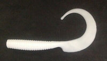 Load image into Gallery viewer, 6" CURLTAIL GRUB, Trailer, Grub, Fluke, Stripers, Walleye, WHITE (20)