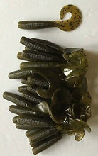 Load image into Gallery viewer, 4” GRUB, CURLTAIL, TWISTER, FINESSE GRUB,Bass Lure,Perch, Walleye, Crappie, Green Pumpkin (20)