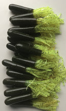 Load image into Gallery viewer, 4” Bass Tubes, Hollow Tubes, Bass Lure Green Pumpkin