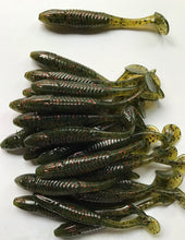 Load image into Gallery viewer, 3.5” SWIMMING MINNOW, PADDLE TAIL, SWIMBAIT, BASS LURE WATERMELON  (25)
