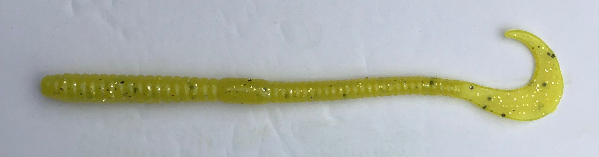 blue worm with yellow tail zoom fishing lure 5” Curly Tail Worm, Yellow (30) – thewormbar