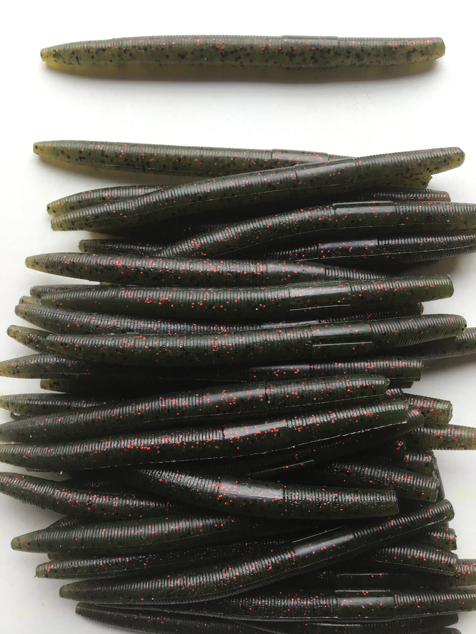 5 SENKO STYLE SOFT PLASTIC ,BASS LURE Watermelon Red Flake 30 – thewormbar