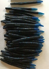 Load image into Gallery viewer, 5&quot; SENKO STYLE SOFT PLASTIC ,BASS LURE Blue Black/ Blue Flake Blue Tip 50
