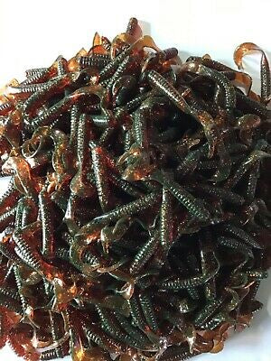 4” CURLY TAIL GRUBS ,CURLTAIL, TWISTER Tail, Bass,Perch,Crappie, Walleye,Motor Oil (100)