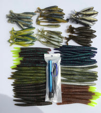 Load image into Gallery viewer, Senko Style Worms &amp; 3.5 Swimming Minnows, Bass Lures (120) FREE WACKY TOOL
