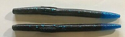 15Ct 5” Black And Blue With Blue Tail Senko Style stick bait worm Bass  Fishing