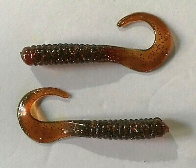 4” CURLY TAIL GRUBS ,CURLTAIL, TWISTER Tail, Bass,Perch,Crappie,  Walleye,Motor Oil (100)